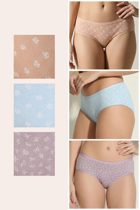 Zivame Regular Rise Full Coverage Hipster Panty  (Pack of 3) - Multicolor — image 2